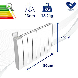 Chauffage électrique céramique inertie sèche - 2000W - blanc - Voltman pas cher