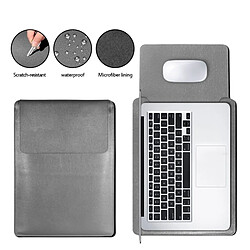 Avis Wewoo Sacoche Sac en cuir PU 4 1 pour ordinateur portable + d'alimentation + Collier de serrage + souris MacBook 13 pouces Gris