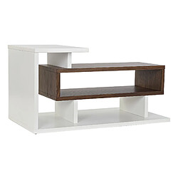 Pegane Meuble TV en bois MDF marron et blanc avec 1 étagère - Largeur 110 x Hauteur 58 x Profondeur 60cm