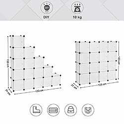 Acheter Étagère de Rangement Armoire Plastique avec Porte modulable Blanc LPC44BS SONGMICS®