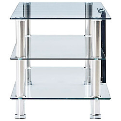 Avis Helloshop26 Meuble télé buffet tv télévision design pratique transparent 120 cm verre trempé 2502216