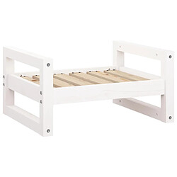 vidaXL Lit pour chien Blanc 55,5x45,5x28 cm Bois de pin solide