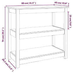 vidaXL Table console Blanc 80x40x74 cm Bois massif de pin pas cher