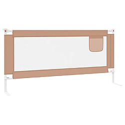 Acheter vidaXL Barrière de sécurité de lit d'enfant Taupe 200x25 cm Tissu