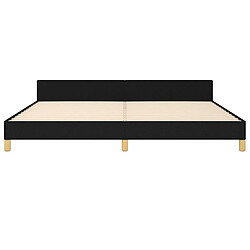 Maison Chic Lit adulte - Cadre Structure de lit avec tête de lit Contemporain Noir 200x200 cm Tissu -MN32803 pas cher