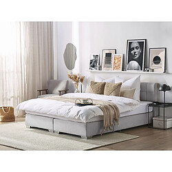 Beliani Lit boxspring en tissu gris clair 180 x 200 cm ADMIRAL