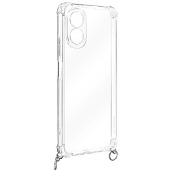 Avizar Coque pour Oppo A38 Silicone Coins Bumper Caméra Protégée Cordon 70cm Transparent