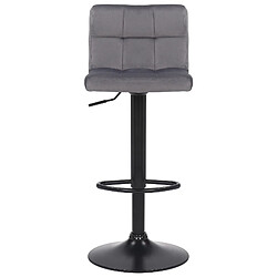 Avis Decoshop26 Lot de 4 tabourets de bar en velours gris coutures décoratives piètement métal noir 10_0004503