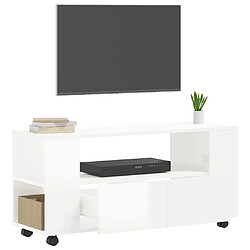 Acheter Maison Chic Meuble TV scandinave - Banc TV pour salon blanc brillant 102x34,5x43 cm bois d'ingénierie -MN52622