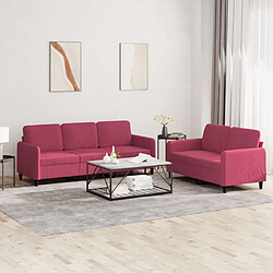 Maison Chic Ensemble de canapés 2 pcs, Canapé droit Sofa pour Salon rouge bordeaux velours -GKD229278