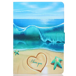 Etui en PU avec support et porte-cartes Plage de sable pour votre Samsung Galaxy Tab A8 10.5 (2021) X205/X200