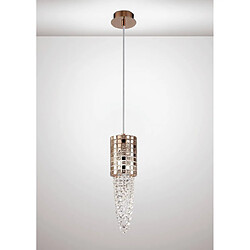 Luminaire Center Suspension Camden Single 1 Ampoule G9 Rose doré/verre Mosaique/cristal