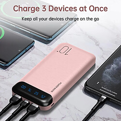 Avis SANAG Power Bank 10000Mah Chargeur Portable Batterie Externe Avec 2 Sorties Usb 2,4 A Et Entrée Usb C Compatible Avec Huawei Iphone 12 11 X Ipad Samsung Galaxy S20 Android Tablette Plus (Pink, Large)