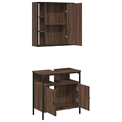 Acheter vidaXL Ensemble de meubles de salle de bain 2 pcs Chêne marron