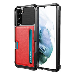 Coque en TPU + PU antichoc avec béquille rouge pour votre Samsung Galaxy S22 Plus 5G