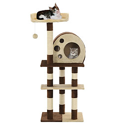 Arbre à chat avec griffoirs,niche pour chat en sisal 127 cm Beige et marron -MN62086