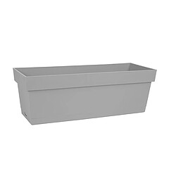 Jardinière Toscane + plateau clipsé 50 x 18 x 16,7 cm - Gris béton - Eda