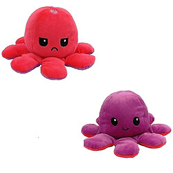 Universal Forme de poulpe réversible, peluche en peluche et violet doux et doux