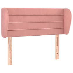 Maison Chic Tête de lit scandinave avec oreilles,meuble de chambre Rose 93x23x78/88 cm Velours -MN60714