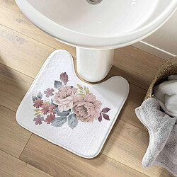 Douceur D'Interieur Abattant et tapis WC Pasadera - Blanc et rose pas cher