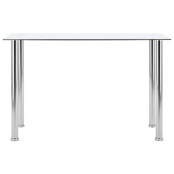 vidaXL Table à manger Transparent 120x60x75 cm Verre trempé