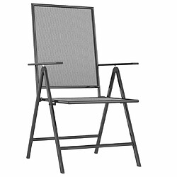 Salle à manger de jardin 3 pcs,Table et chaise à dîner anthracite acier -MN51186 pas cher