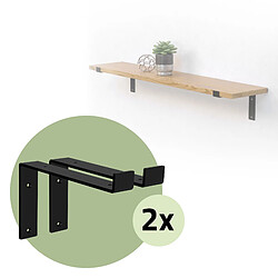 Lot de 4 Supports d'Étagère ML-Design 25x4x14,5 cm, en Métal, Noir, Style Industriel