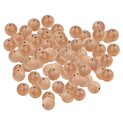 Acheter 100pcs Perles Rondes En Bois 15mm