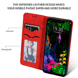 Wewoo Housse Coque Etui en cuir avec rabat horizontal magnétique Business Skin Feel pour LG G8 / LG G8 ThinQ rouge