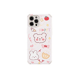 C21 Couverture arrière Téléphone mobile Shell Soft Shell Dessin animé Happy Bear Motif de protection anti-chute et antidérapante pour iPhone 12 Case