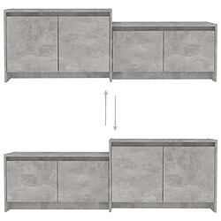 Acheter vidaXL Meuble TV gris béton 146,5x35x50 cm bois d'ingénierie