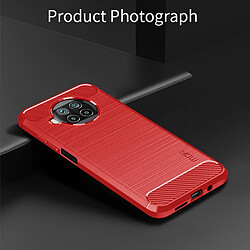 Mofi Coque en TPU fibre de carbone brossée souple rouge pour Xiaomi Mi 10T Lite 5G