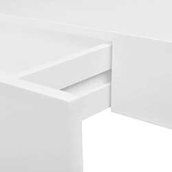 Acheter Maison Chic Étagère murale flottante,Etagère de rangement avec 1 tiroir MDF Blanc Rangement de livres/DVD -MN63015