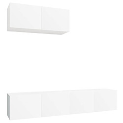 vidaXL Ensemble de meubles TV 3 pcs Blanc Bois d'ingénierie