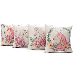 YP Select Housse de coussin licorne jet housse de coussin décor lin coton 18 ""X 18""