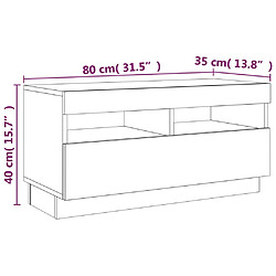 vidaXL Meuble TV avec lumières LED sonoma gris 80x35x40 cm pas cher