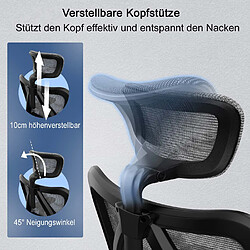 Avis Decoshop26 Fauteuil de bureau siège et dossier de forme ergonomique siège pivotant et réglable revêtement en maille noir 04_0006218