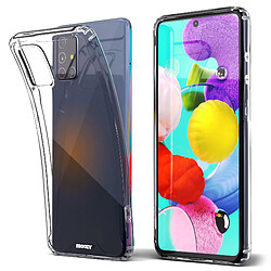 Moozy Xframe Coque Antichoc pour Samsung A51 - Coque à Bord Transparent, Couverture Hybride Transparente Double Couleur avec Bord en TPU Absorbant les Chocs