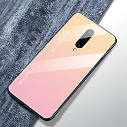 Wewoo Coque Pour OnePlus 7 Pro Gradient Color Glass Case Jaune