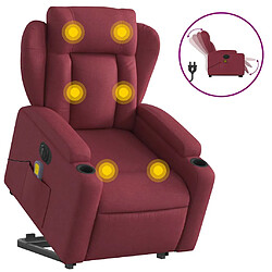 vidaXL Fauteuil inclinable de massage électrique Rouge bordeaux Tissu