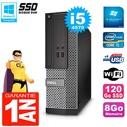 PC DELL 3020 SFF Core I5-4570 RAM 8Go Disque Dur 120 Go SSD Graveur DVD Wifi W7 - Occasion