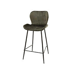 Lisa Design Basti - lot de 4 tabourets de bar - en velours gris