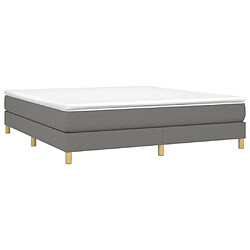 Avis Maison Chic Lit Adulte - Lit simple Lit à sommier tapissier avec matelas moelleux - Meuble de Chambre - Gris foncé 160x200cm Tissu -MN75450