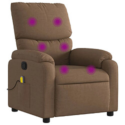 vidaXL Fauteuil de massage inclinable Marron Tissu