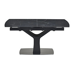 Acheter Vente-Unique Table à manger extensible 6 à 8 personnes en céramique, verre trempé et métal - Effet marbre noir - COLBY de Maison Céphy