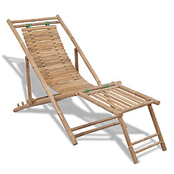 Maison Chic Chaise longue,Chaise de terrasse,Chaise d’extérieur d'extérieur avec repose-pied Bambou -GKD22144