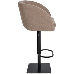 Acheter Decoshop26 Tabouret de bar chaise haute x1 avec revêtement en feutrine taupe base métal carrée noir 10_0004876