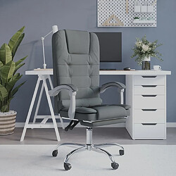 Maison Chic Fauteuil de massage inclinable de bureau,Fauteuil luxe de relaxation Gris foncé Tissu -MN45582