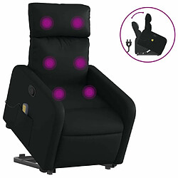 Maison Chic Fauteuil Relax pour salon, Fauteuil inclinable de massage Noir Similicuir -GKD70571