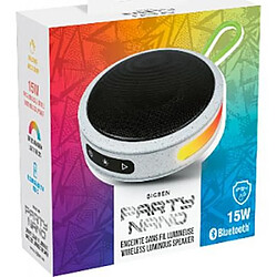 Avis PARTY Enceinte Bluetooth 5.0 15W IP54 avec Effets Lumineux et Dragonne Blanc / Noir